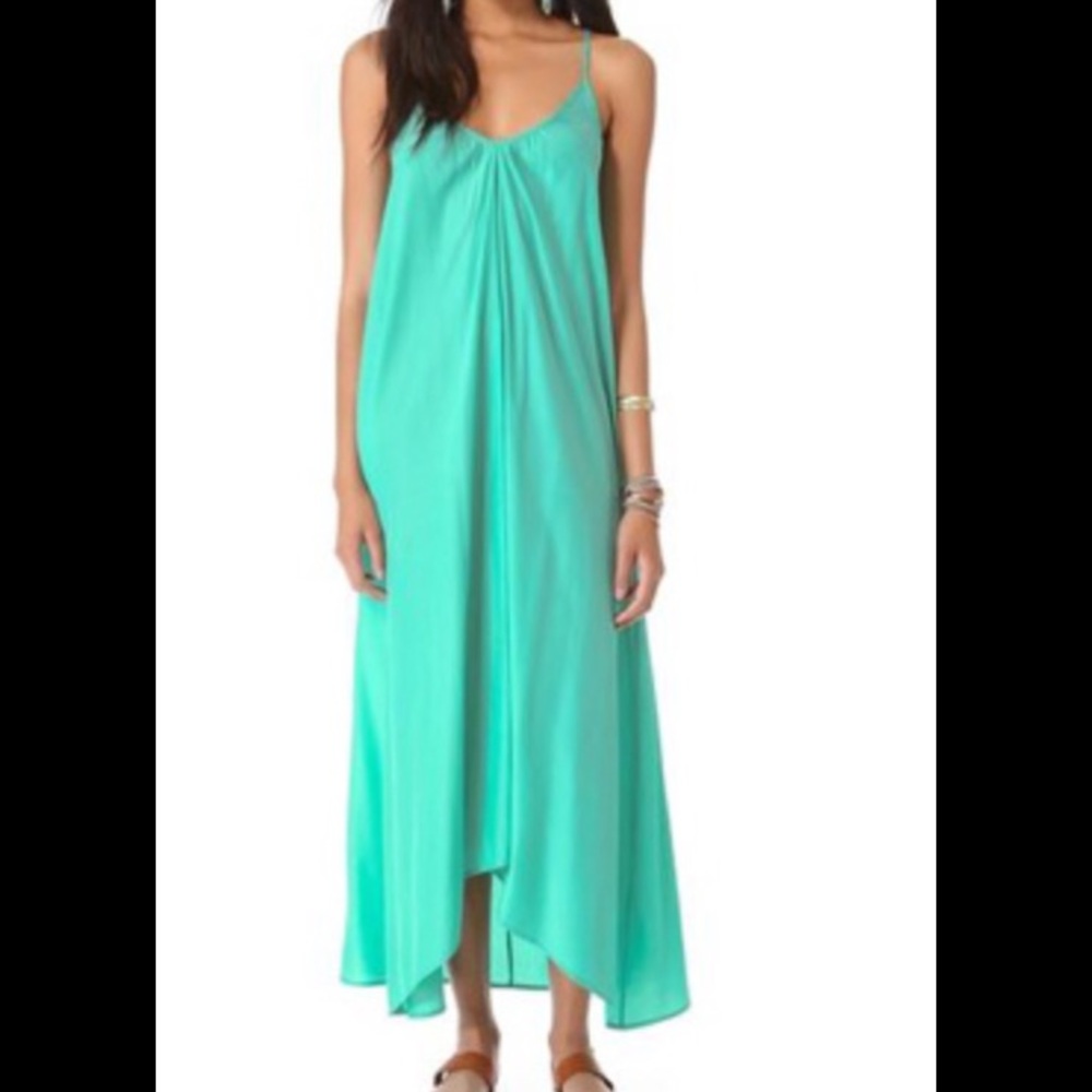 Pink Stitch Resort Wear Maxi Dress, Teal, Size 6